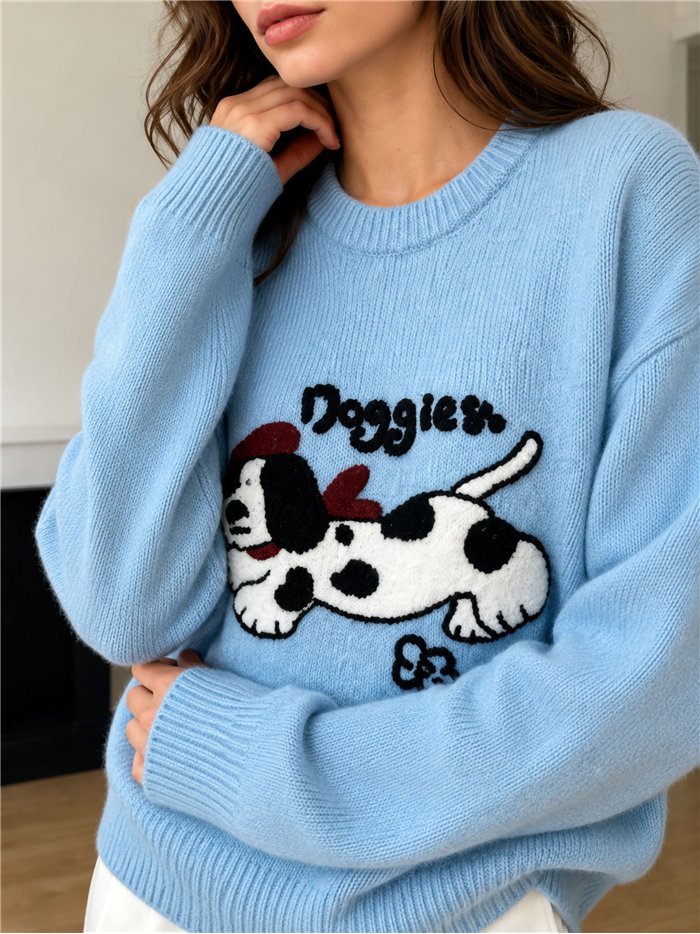 Jersey punto perrito relieve