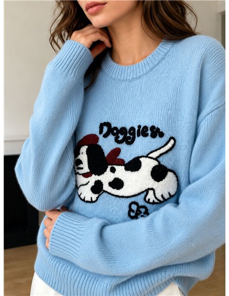 Jersey punto perrito relieve