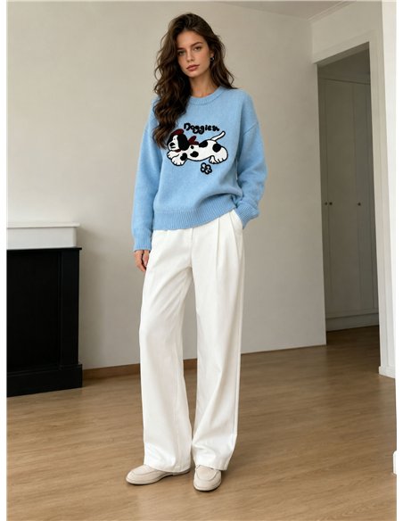Jersey punto perrito relieve
