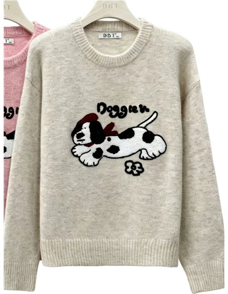 Jersey punto perrito relieve