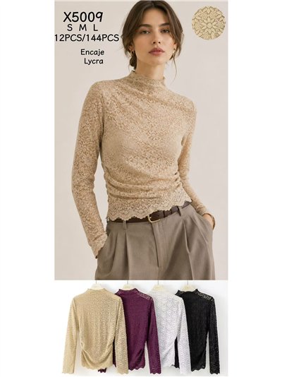 Floral lace high neck top 2