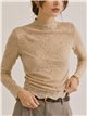 Camiseta encaje floral cuello alto