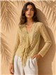 Ruffle front lace blouse