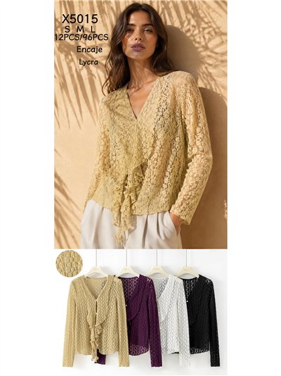 Ruffle front lace blouse 2