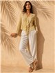 Ruffle front lace blouse
