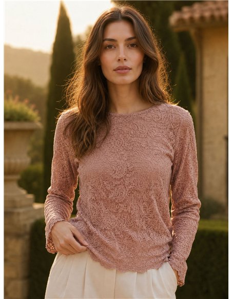 Camiseta encaje paisley