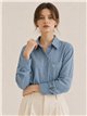Camisa algodón bolsillo bordado de corazón