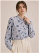 Striped floral embroidered shirt
