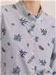 Striped floral embroidered shirt