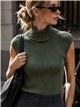 Top canalé cuello vuelto