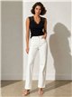 Ribbed V neck lace trim knit top