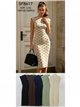 Polka dot ribbed midi knit dress