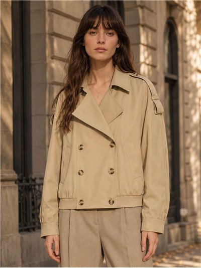Cropped trench jacket