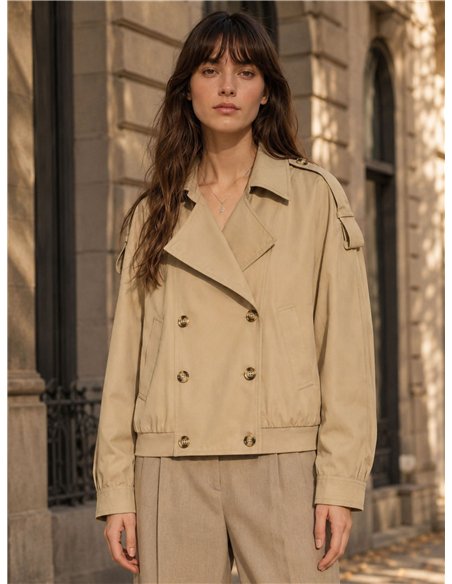 Cropped trench jacket
