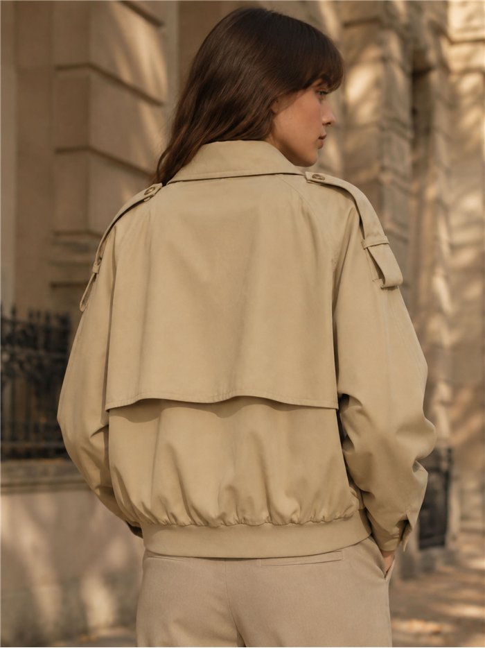 Cropped trench jacket