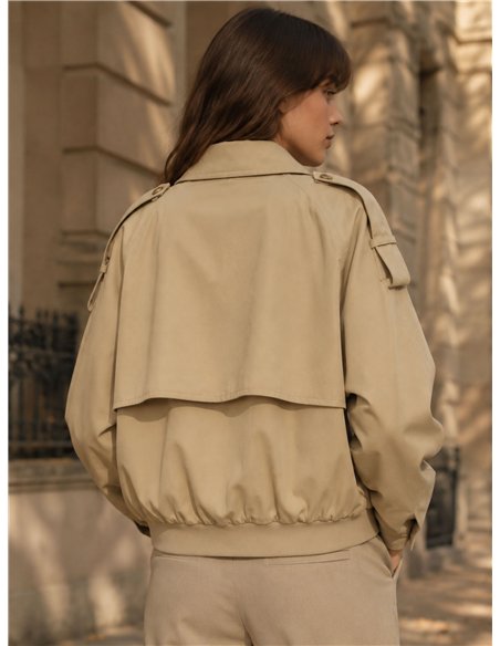 Cropped trench jacket