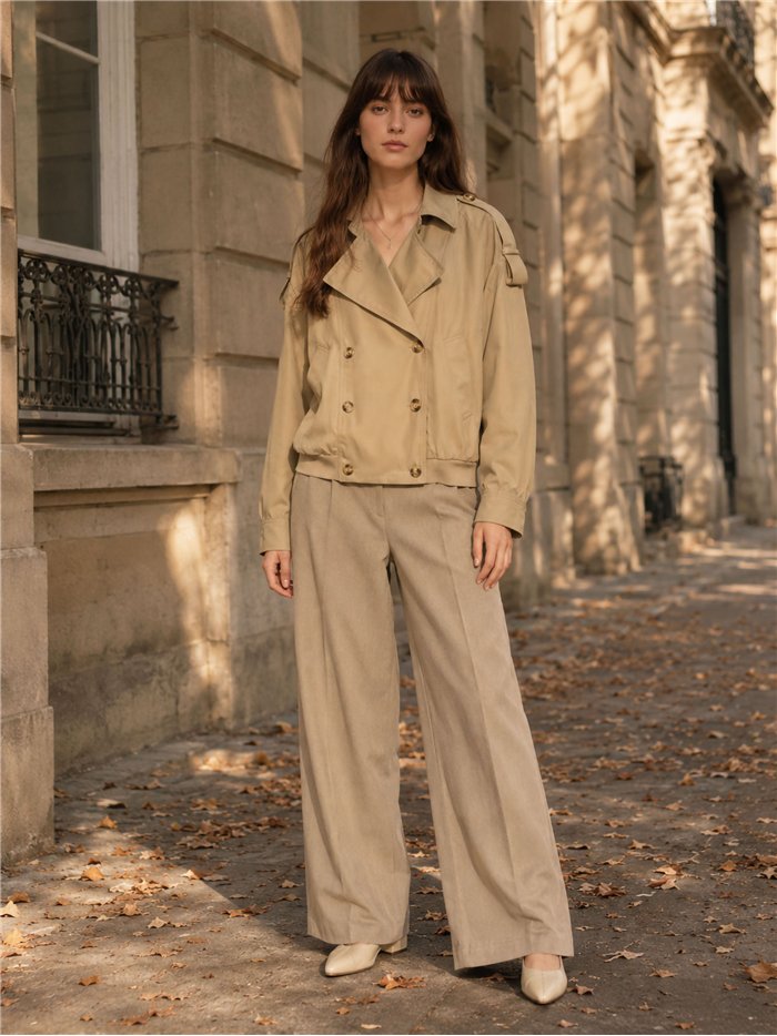 Cropped trench jacket