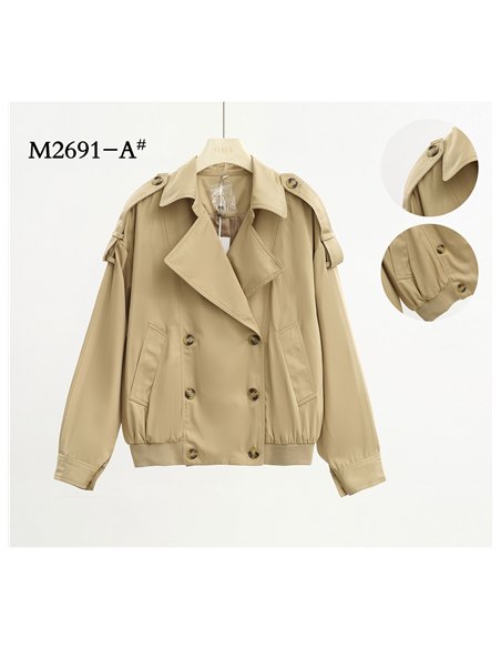 Cropped trench jacket
