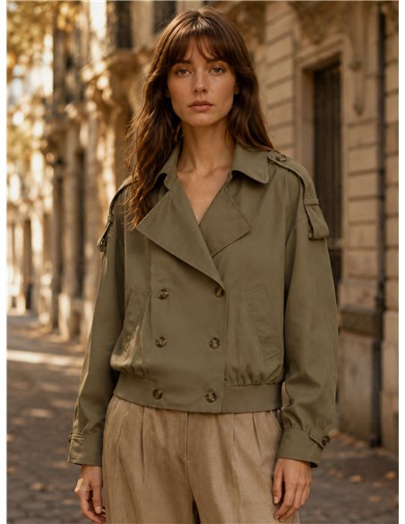 Cropped trench jacket