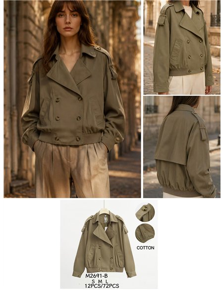 Cropped trench jacket