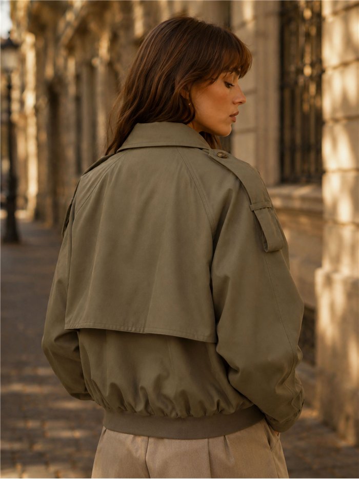 Cropped trench jacket