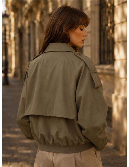 Cropped trench jacket