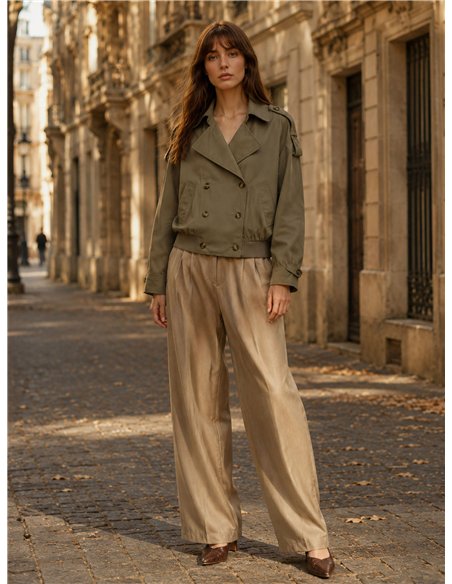 Cropped trench jacket