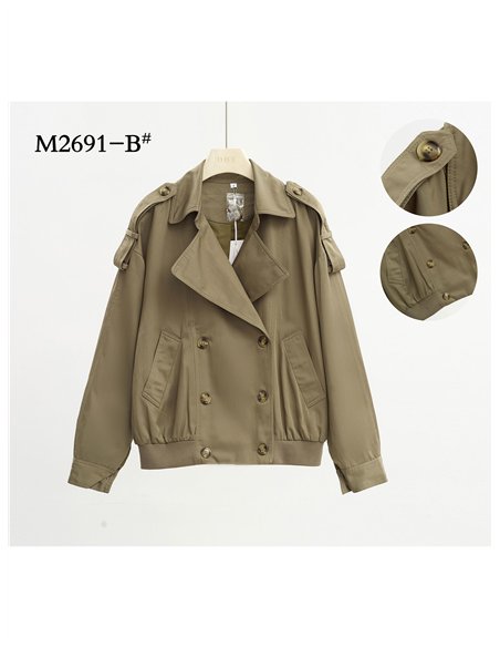 Cropped trench jacket