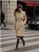 Belted long trench coat