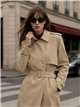 Belted long trench coat