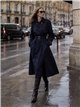 Belted long trench coat