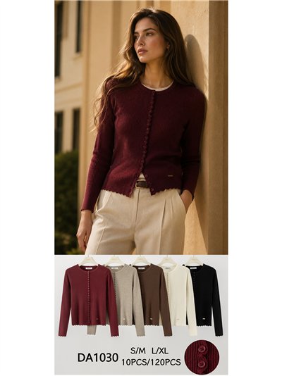 Chaqueta punto canalé botones 2