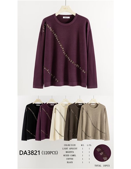 Jersey punto detalle strass