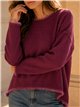 Jersey amplio bajo desigual ribete pelo