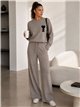 Conjunto jersey corazón y pantalón wide leg