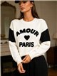 Conjunto jersey amour paris y pantalón wide leg