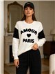 Conjunto jersey amour paris y pantalón wide leg