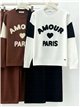 Conjunto jersey amour paris y pantalón wide leg