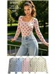 pull à pois à encolure carrée