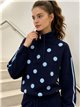 ensemble pull à pois zippé et pantalon large