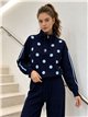 ensemble pull à pois zippé et pantalon large