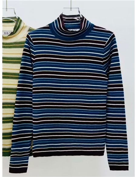 Jersey rayas cuello alto
