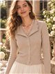 Lace trim ribbed cardigan