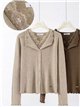 Lace trim ribbed cardigan