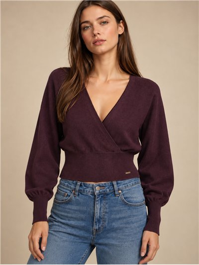Jersey cruzado cintura ancha
