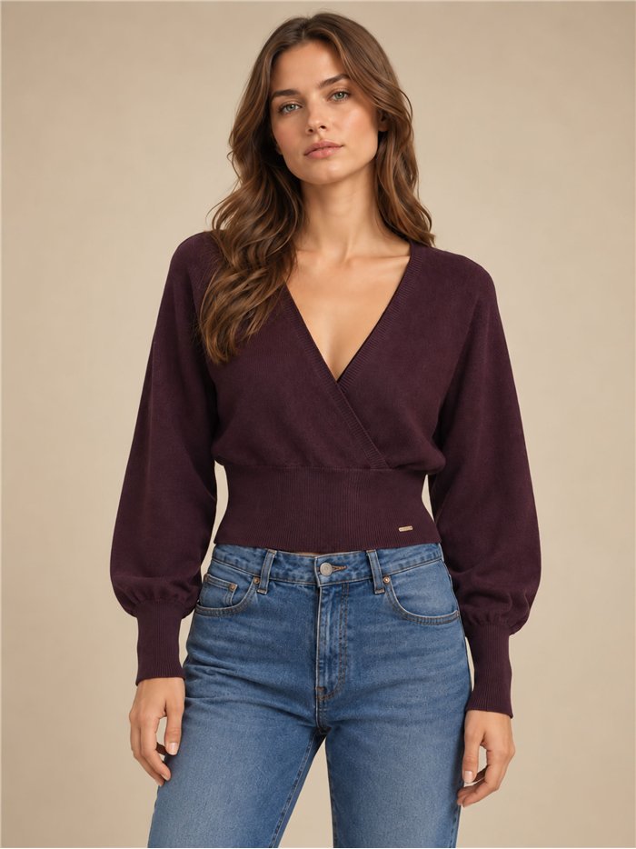 Jersey cruzado cintura ancha