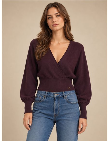 Jersey cruzado cintura ancha