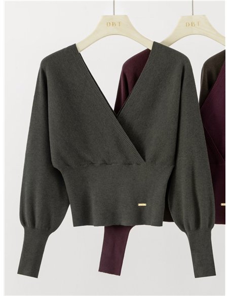 Jersey cruzado cintura ancha