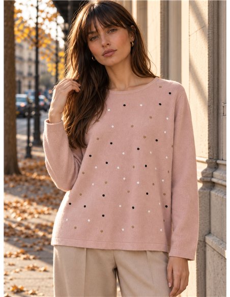 Jersey soft lunares multicolor