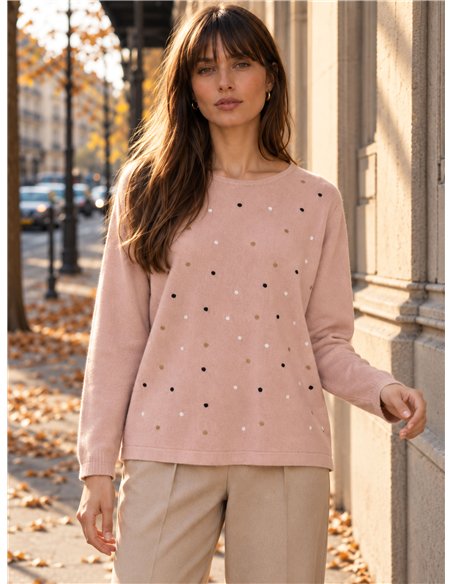 Jersey soft lunares multicolor